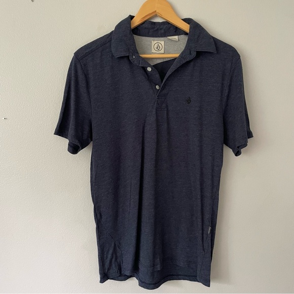 Mens Volcom Blue Polo Shirt Casual Cotton Top - Picture 2 of 4